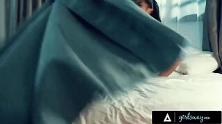 The nun is not as devout as she should be. She has passionate lesbian sex