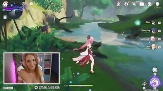 A gamer girl recreates a scene from Genshin Impact with fatal intensity