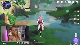 A gamer girl recreates a scene from Genshin Impact with fatal intensity