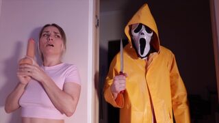 The couple shoots a horror movie, featuring intimate POV blowjob scenes with Andre Love