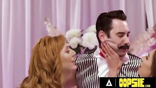 Lauren Phillips and April Olsen play a kinky sock game with Tommy Pistol