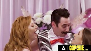 Lauren Phillips and April Olsen play a kinky sock game with Tommy Pistol