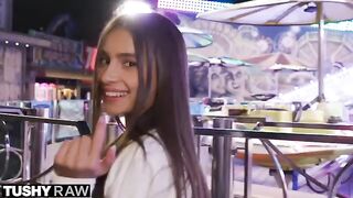 TUSHYRAW Perfect petite Vanessa tries getting her ass gapped