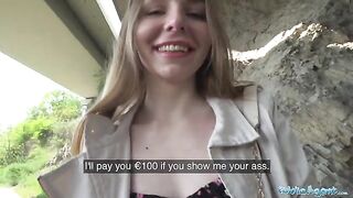 A long-haired Ukrainian has sex with a stranger for money outdoors
