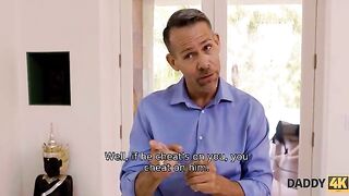 Daddy’s steady cock helped the girl forget about another annoying man