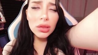 A beautiful woman was playing video games with her boyfriend