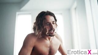 Sensual afternoon sex for a lazy brunette beauty