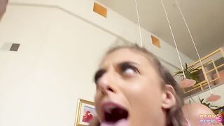 Gia Derza’s tight asshole gets gapped by two cocks in intense FMM scene