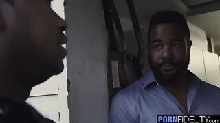 Nina Elle gets her pussy railed by two black cocks in intense action