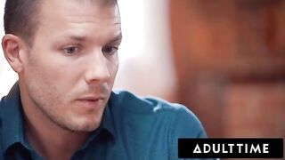 Passionate sex with a real couple, Vanna Bardot and Codey Steele, on a couch