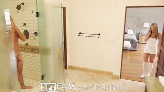 Athena sneaks into the shower with her stepfather in a daring move