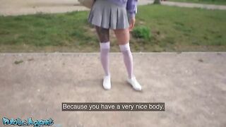 Slim college girl Sexxx Sexxx gets fucked outdoors for cash