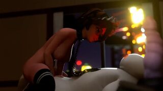 Aunt Cass gets her pussy stuffed with Baymax's cock in this animated scene