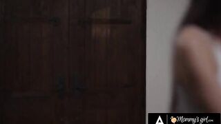 The stepsister Laney Grey gets her pussy eaten by busty Kenzie Taylor in the kitchen