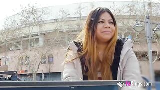 Amateur fat Latina Yiyi Candy exposes her body on the street before getting fucked hard