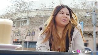Amateur fat Latina Yiyi Candy exposes her body on the street before getting fucked hard