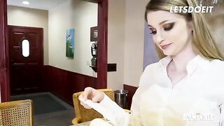 Two kinky sluts seducing their boss for hard sex in an office setting