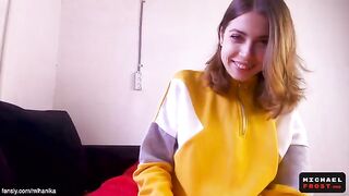 Step sister waited for stepbro to wake up and help with morning wood