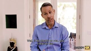 The girl is fed up with her self-loving boyfriend, turns to his dad