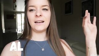 Private bathroom sex with a pretty teen and a big dick