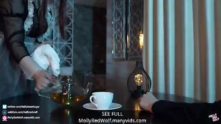 The Lord spanks and fucks his clumsy maid in a rough session