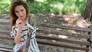 I remove my panties in the park and play with my pussy publicly