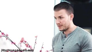 Two masseuses for one customer with a sensual finish