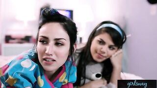 Retro sleepover with two hot college girls Gina Valentina and Gianna Dior