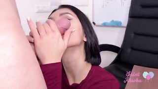 I tried to concentrate on work while the student sat on my dick