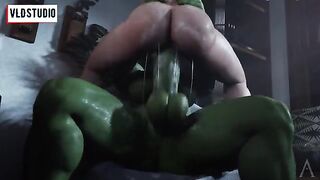 Futanari Marvel Heroes Fuck Each Other in a Hot Anime Scene