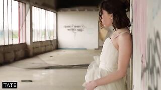 Stranger banged cheating bride in the wedding dress in a risky spot