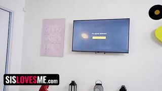 The guy consoles his ex-girlfriend step-sister after a break-up