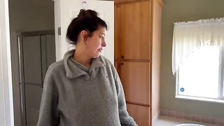 A couple tries to negotiate with the pregnant landlady for a better deal