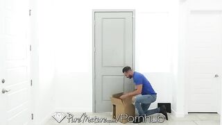 A mature woman with big tits fucks a guy who moved into her house