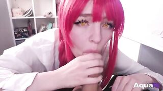 The cute schoolgirl Makima got intimate with Denji in a passionate scene