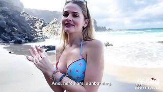 A girl with a luxury ass was fucked on the beach