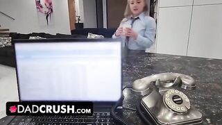 The stepdad seduced his stepdaughter Eva Nyx to fuck and he came inside her