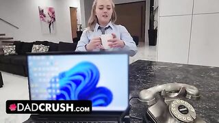 The stepdad seduced his stepdaughter Eva Nyx to fuck and he came inside her