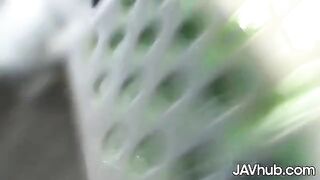 Two Japanese beauties Reika and Mio getting fucked by many cocks