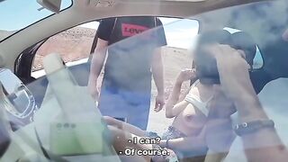 Exhibitionist dude cuts a bitch’s panties and fucks her in the street