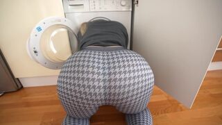 A stepsister is stuck in the washing machine and needs help