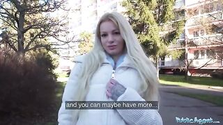 German blonde MILF gets banged hard for cash in public