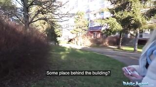 German blonde MILF gets banged hard for cash in public