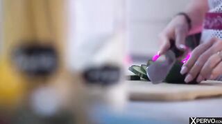 Femdom and cooking with a hot slut in the kitchen - XPerovo