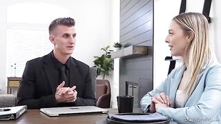 Skinny Lily Larimar gets fucked hard to impress and get the job