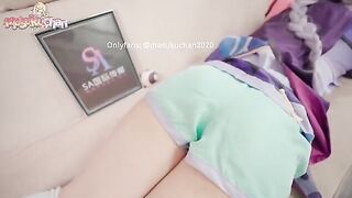 Massage Lewdness with Qiqi's Thick Thighs and Cum in Pussy Action