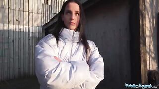 Agent picked up a cute brunette in the street and fucked her hard in the basement