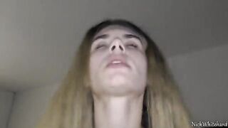 Steaming pink-lipped teen rides my huge cock with her wet pussy