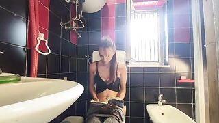 My filthy friend screwed me in the bathroom, it was gross