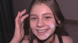 College girl is used as a cum bin after sex